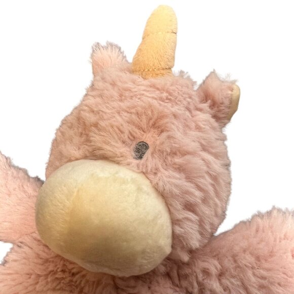 Demdaco Unicorn Rattle Lovey Plush Security Blanket 12" Pale Pink Ivory - Picture 2 of 7